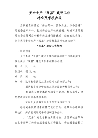 通风队区队“双基”考核办法