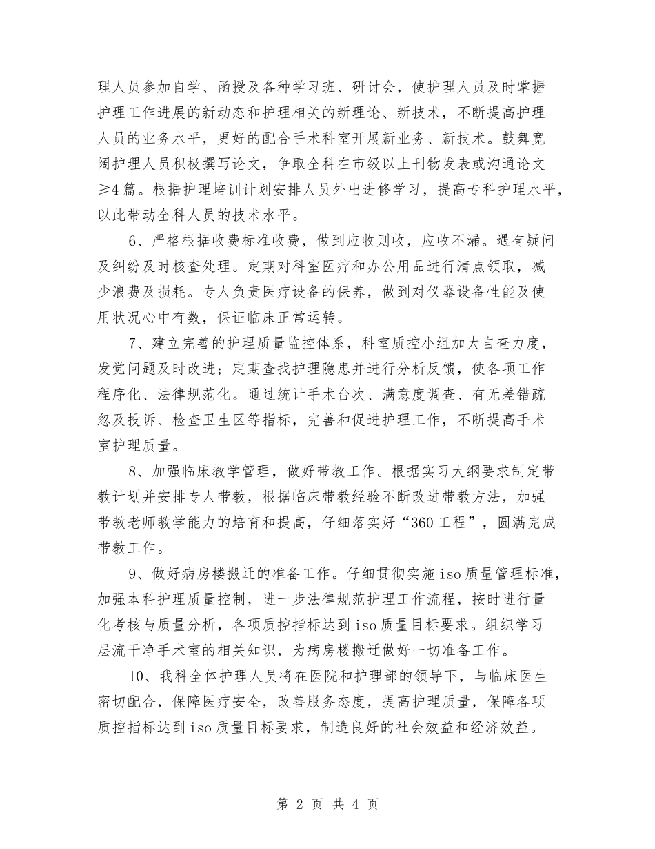 2024年医院手术室工作计划与2024年医院护士个人工作总结汇编_第2页
