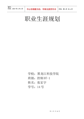 张宏宇职业生涯规划