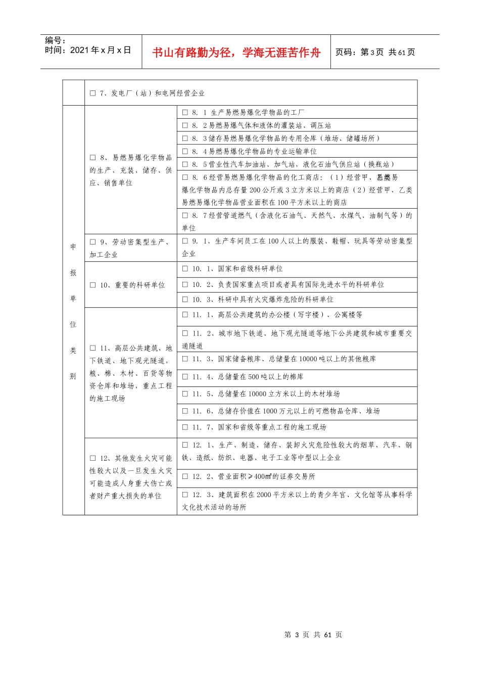 消防重点单位申报书_第3页