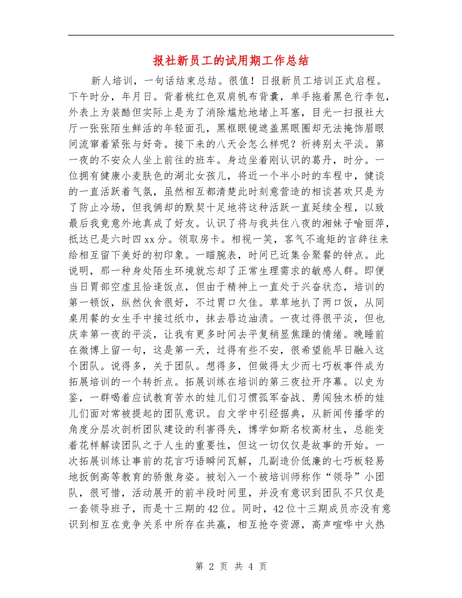 报社新员工的试用期工作总结_第2页