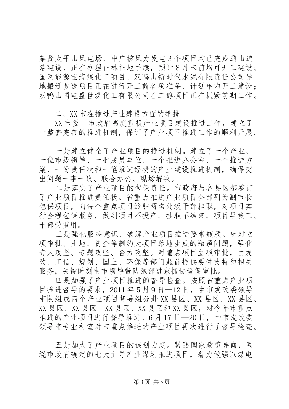 XX市重点产业项目建设督导报告 _第3页
