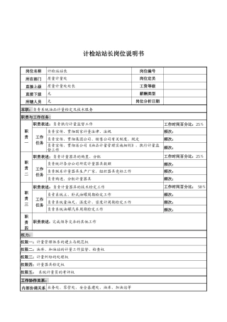 河北石油分公司计检站站长岗位说明书
