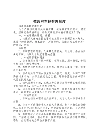 镇政府车辆管理规章制度 (2)