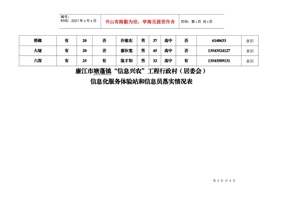 廉江市塘蓬镇信息兴农工程行政村(居委会)_第3页
