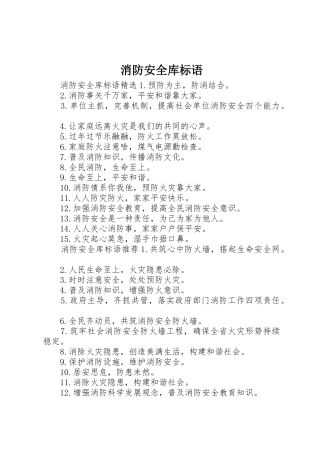 消防安全库标语集锦