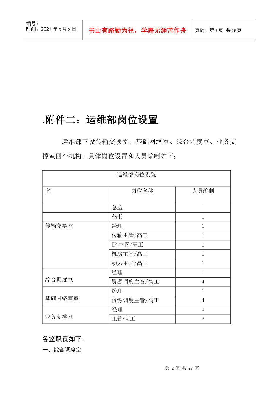 运维部组织架构岗位说明及工作流(DOC 29)_第2页
