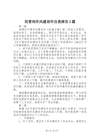 民管局作风建设年自查报告2篇