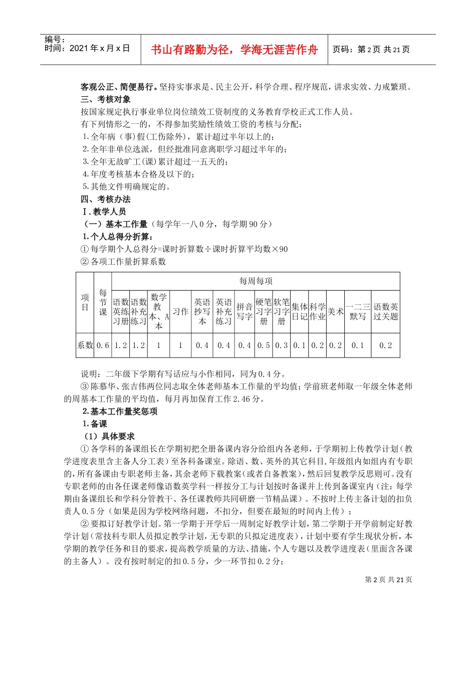 绩效工资考核方案实施制度_第2页