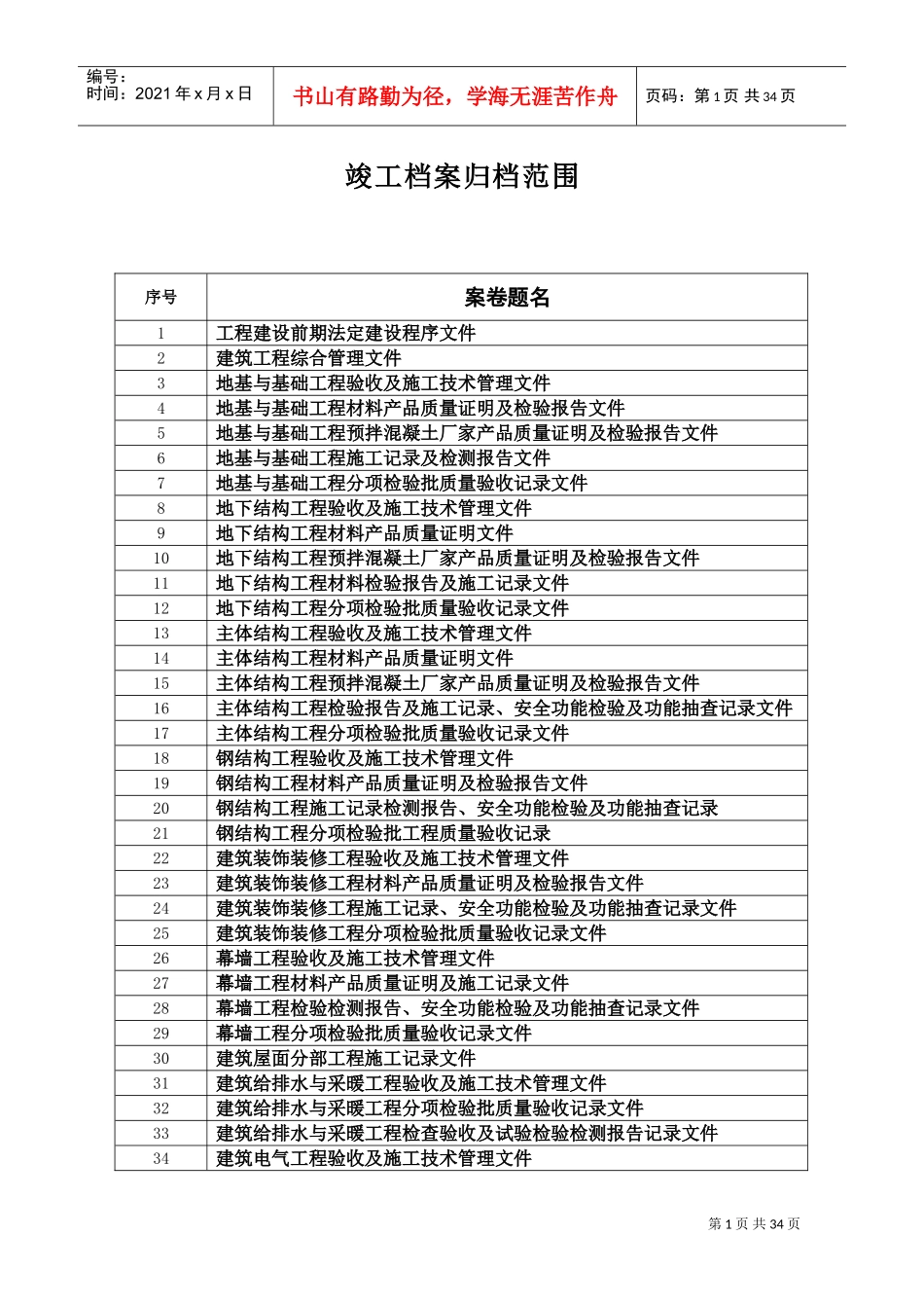 竣工档案归档范围_第1页