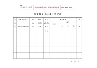 档案移交(接收)登记簿
