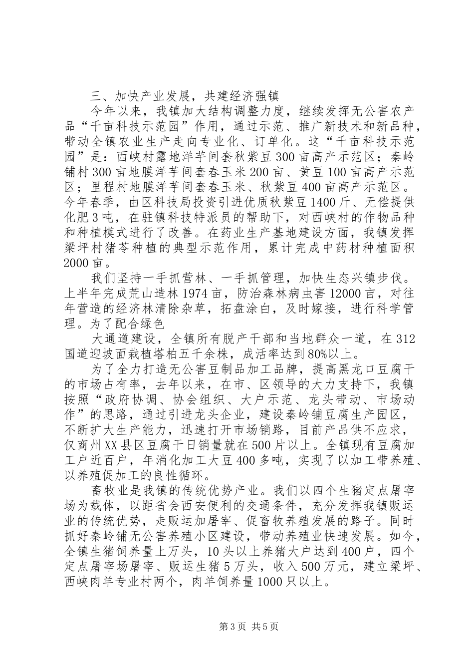 乡镇双十百千创建活动情况汇报 _第3页