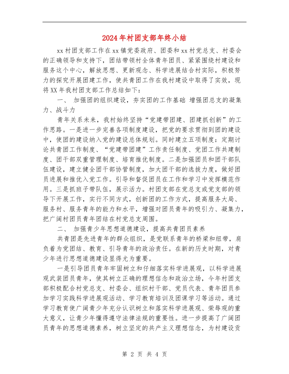 2024年村团支部年终小结_第2页