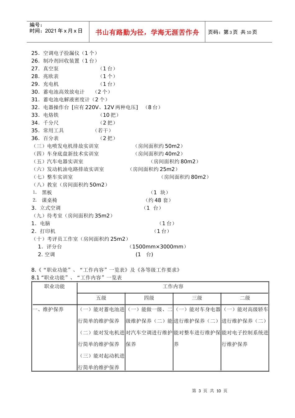 汽车修理工国家职业标准_第3页