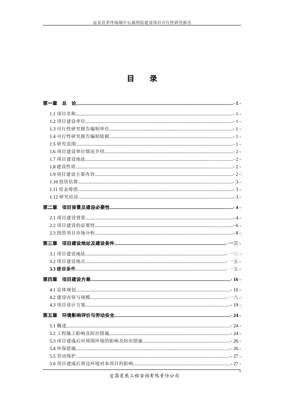 某某福利院建设项目可行性研究报告_第1页