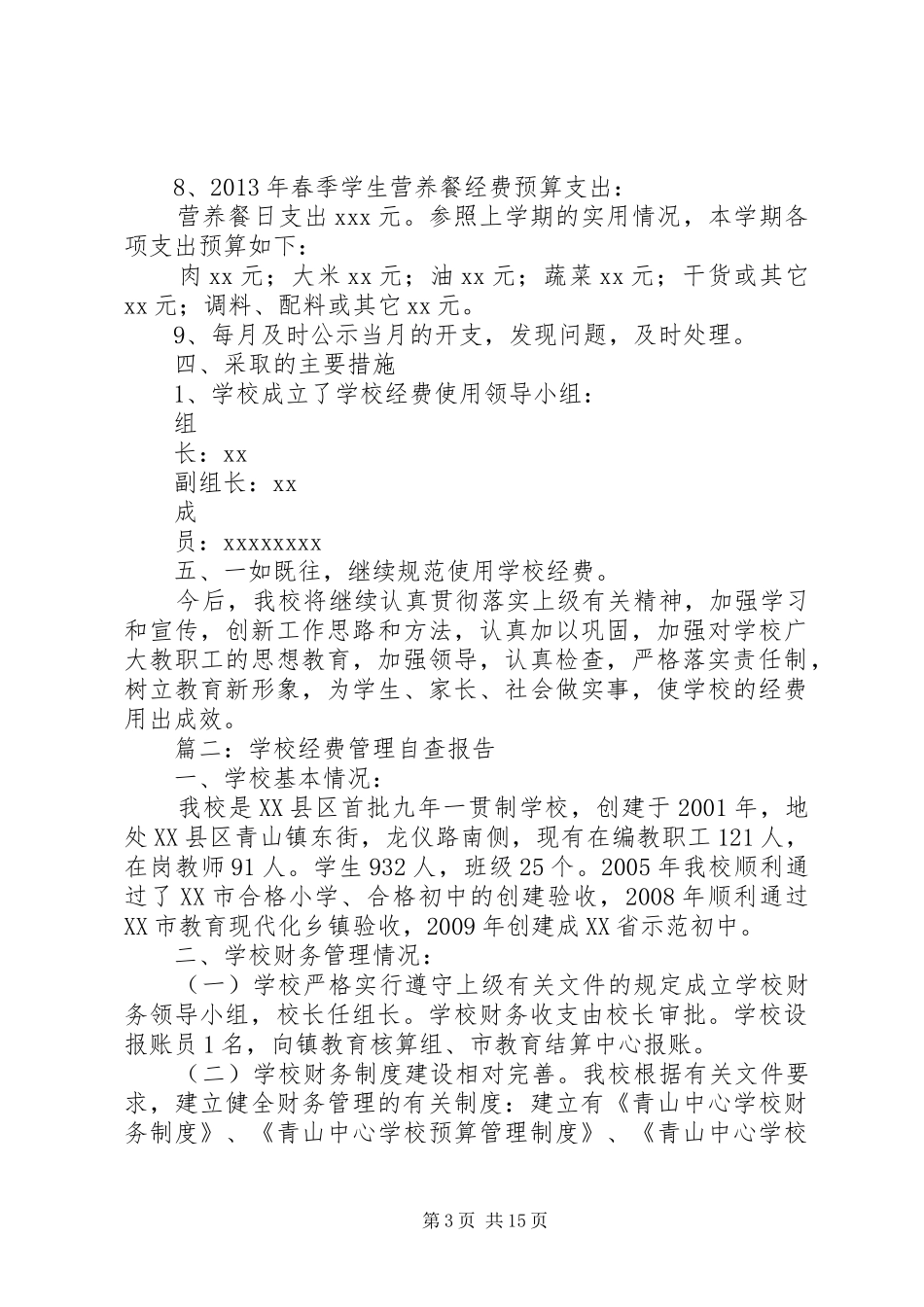 学校经费自查报告 _第3页