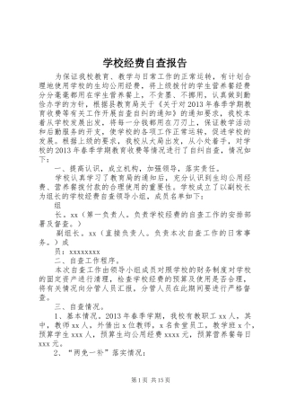 学校经费自查报告 