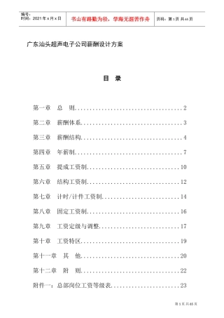某某公司薪酬体系结构的设计
