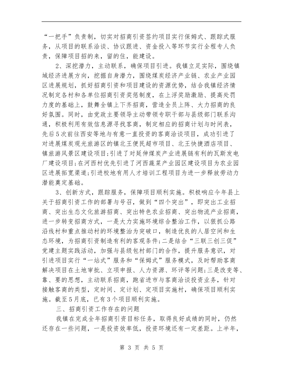 招商引资半年工作总结2024_第3页