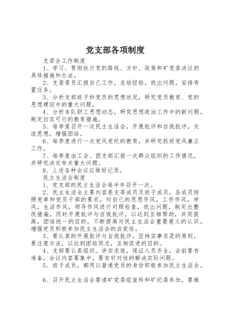 党支部各项管理规章制度