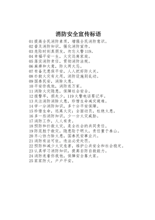 消防安全宣传标语集锦()
