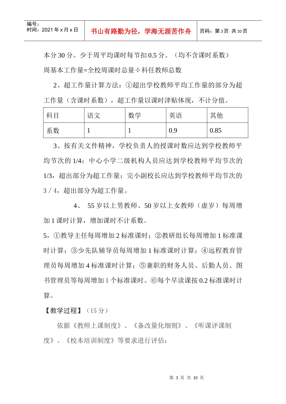 某小学教职工奖励性绩效工资考核细则_第3页