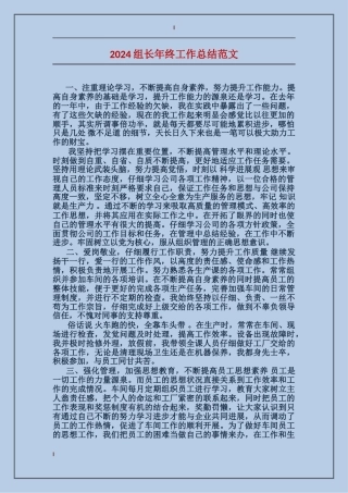 2017组长年终工作总结范文