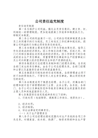 公司责任追究规章制度细则