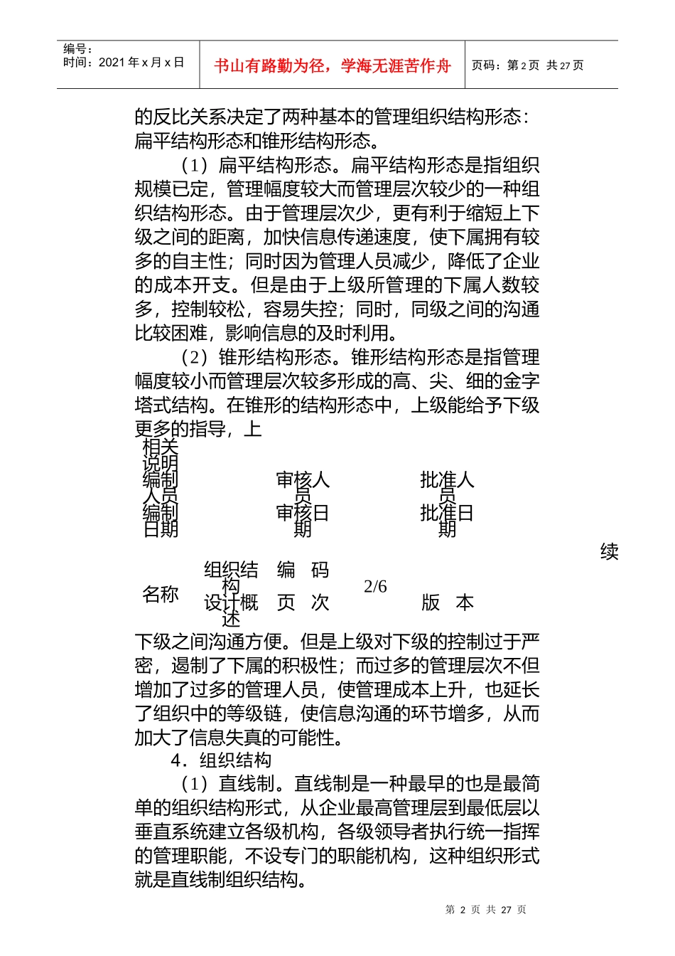 组织结构设计与全套岗位说明书范本_第2页