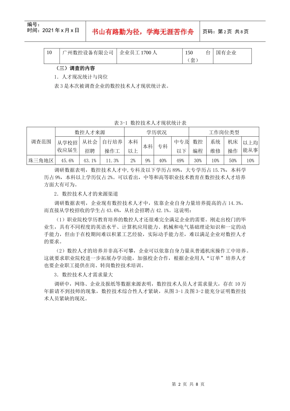 机电一体化专业建设规划doc-机电一体化专业人才需求调查_第2页