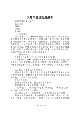 天然气管道防腐报告 