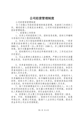 公司经营管理规章制度细则