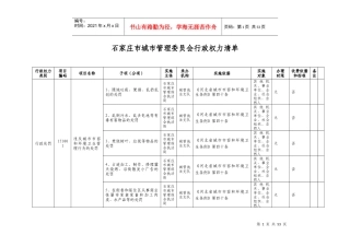 石家庄市城市管理委员会行政权力清单年（DOC60页）