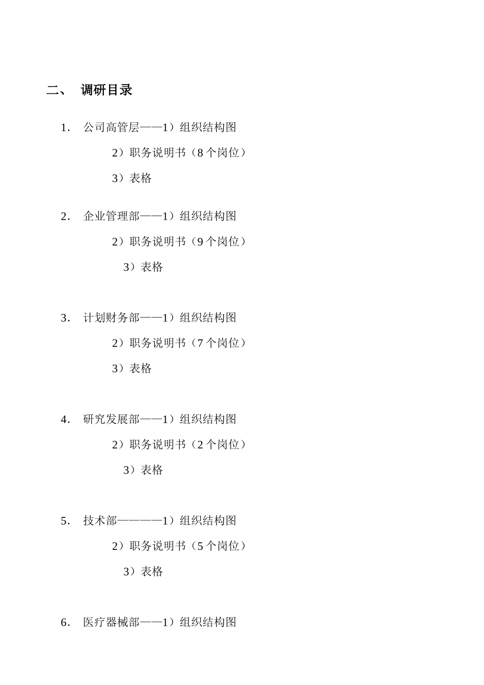 浙江某科技产业公司职务说明书调研报告_第3页