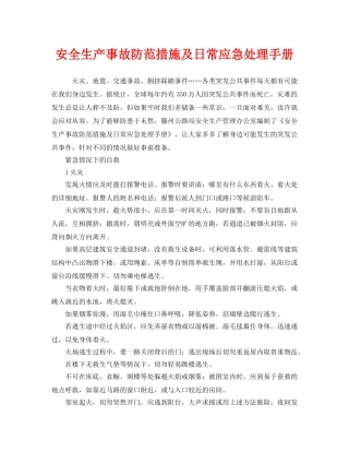 《安全文化》之安全生产事故防范措施及日常应急处理手册 