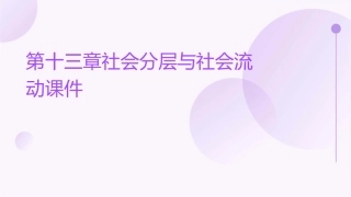 第十三章社会分层与社会流动课件