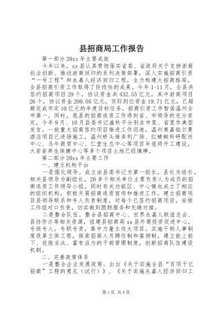 县招商局工作报告 