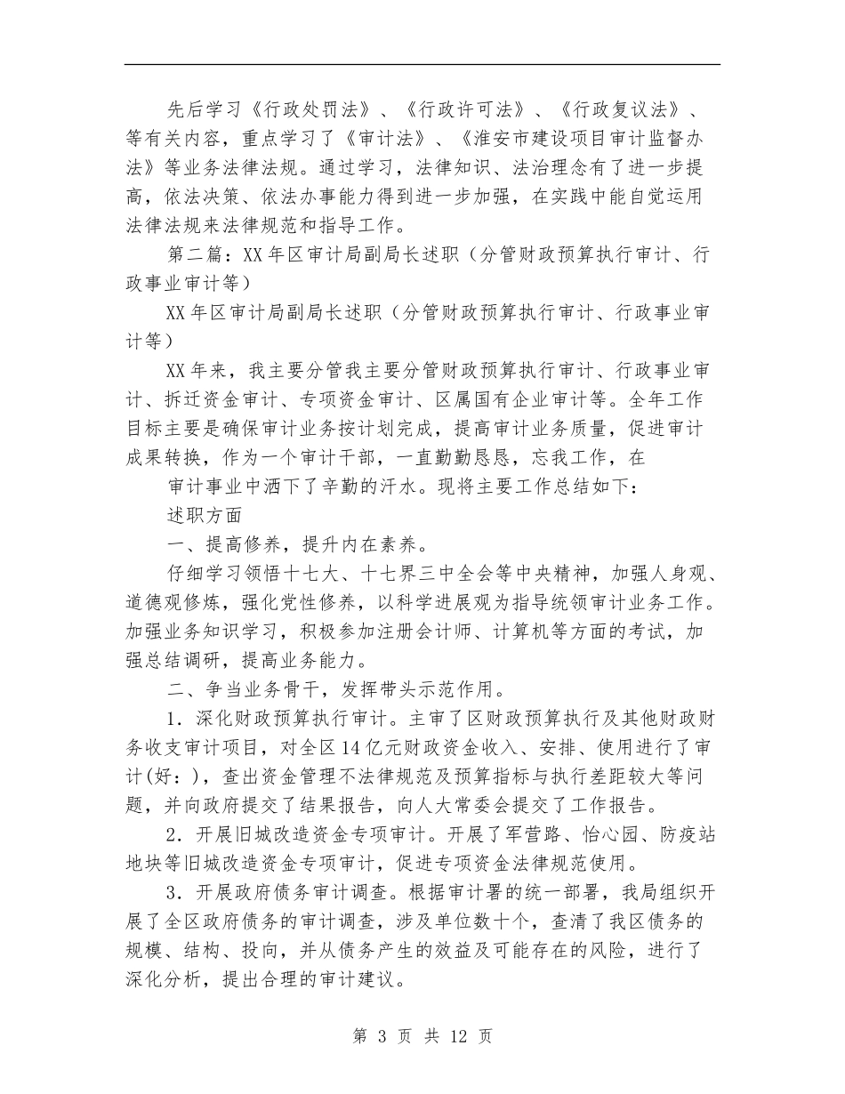 区审计局副局长述职述廉报告_第3页