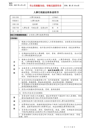 服饰岗位说明书