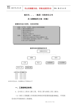 某（集团）公司薪酬福利设计方案