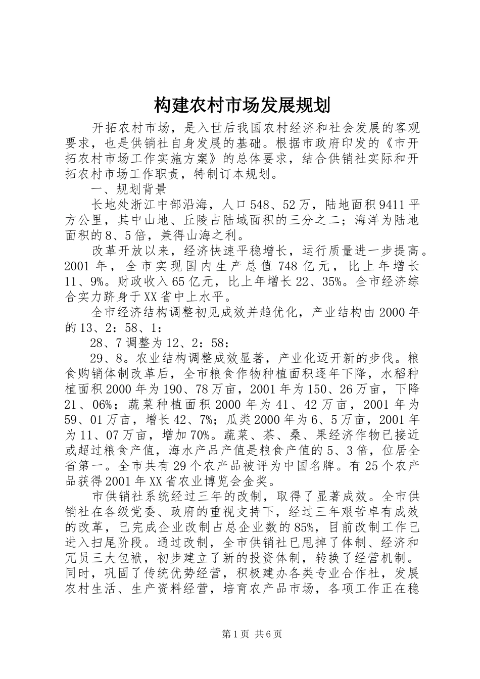 构建农村市场发展规划_第1页