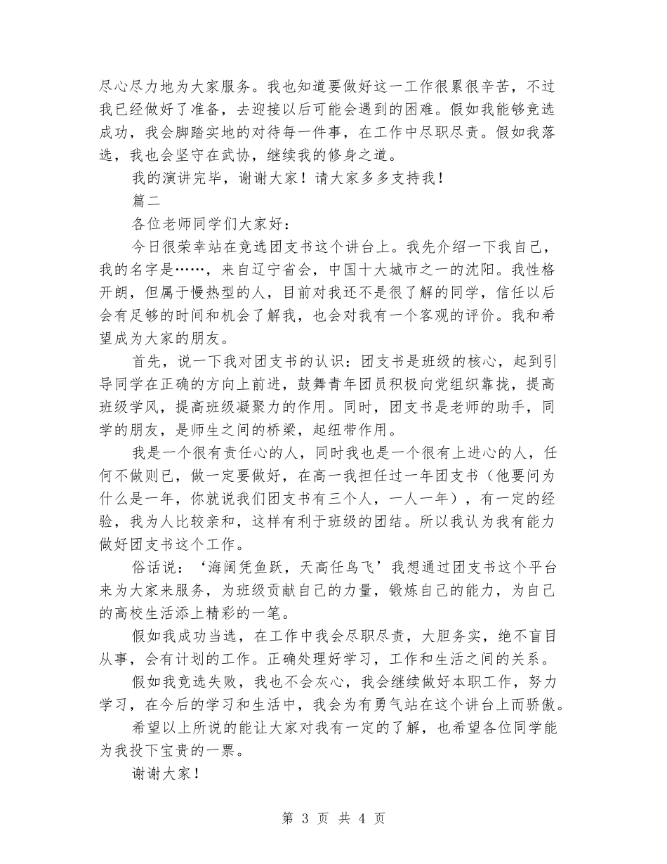 2024竞选团支书演讲稿_第3页