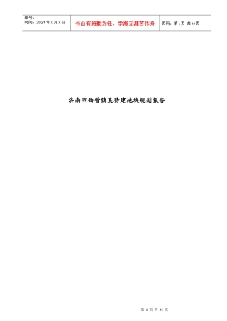 济南西营镇某待建地块规划说明