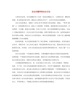 《安全文化》之安全问题呼唤安全文化 