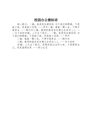 校园办公楼标语集锦