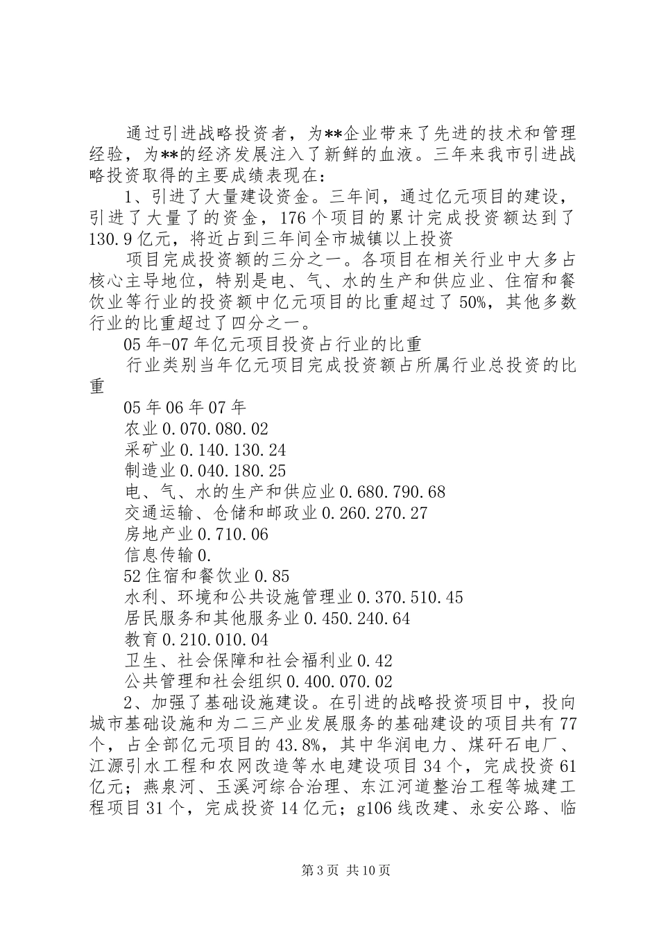 关于引进战略投资者工作的情况汇报 _第3页