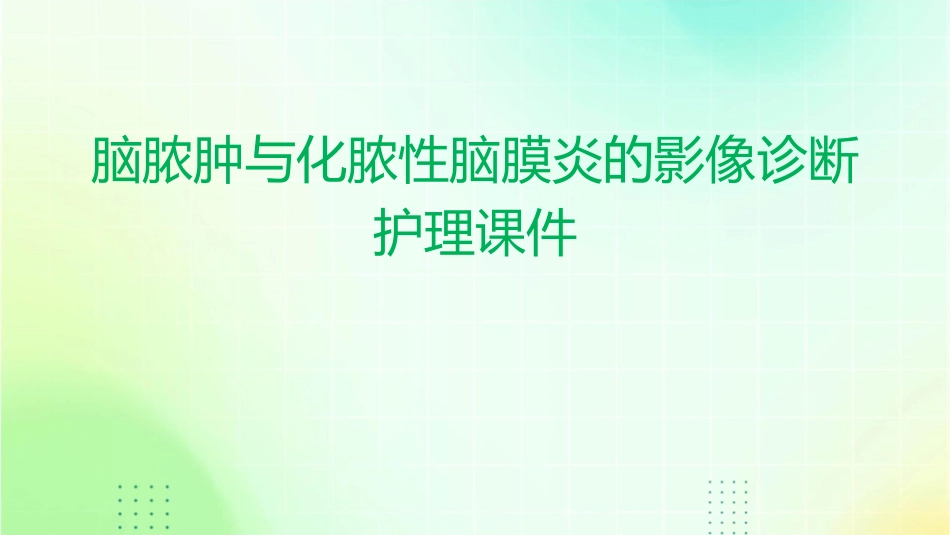 脑脓肿与化脓性脑膜炎的影像诊断护理课件_第1页
