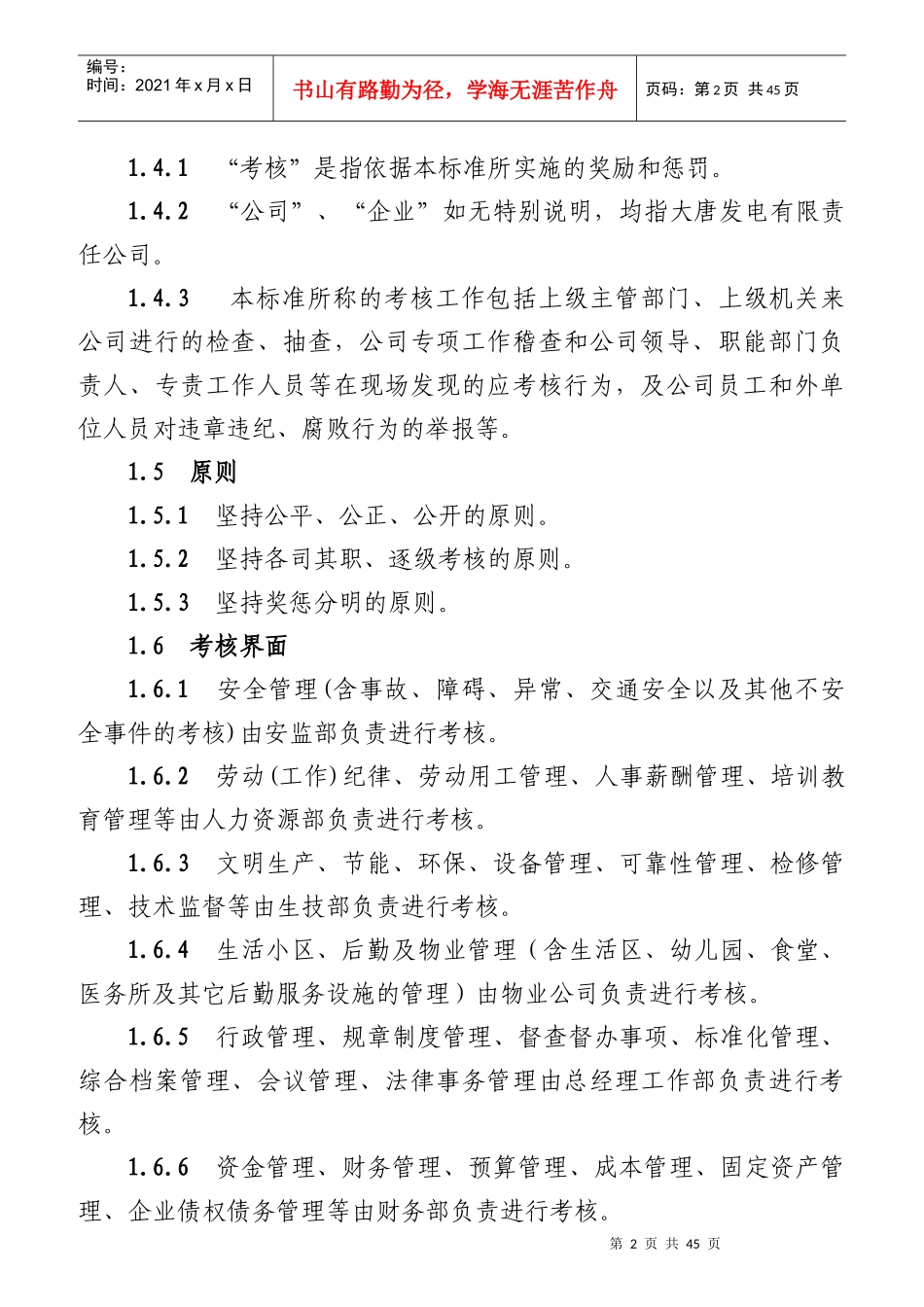 某发电有限责任公司综合考核标准_第2页