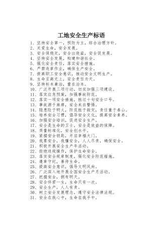 工地安全生产标语集锦 (3)
