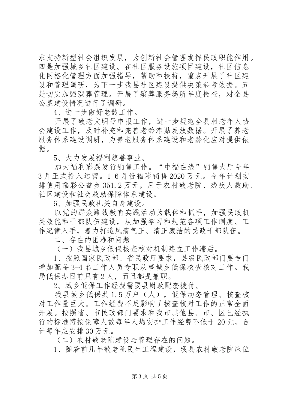民政局上半年总结及下半年安排_第3页